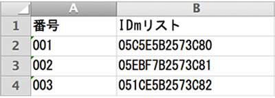 IDm紐付けリスト