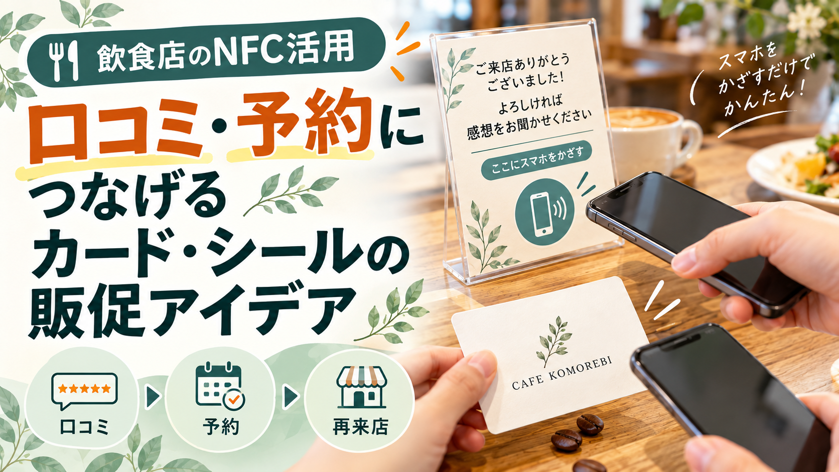 飲食店のNFC活用｜口コミ・予約につなげるカード・シールの販促アイデア